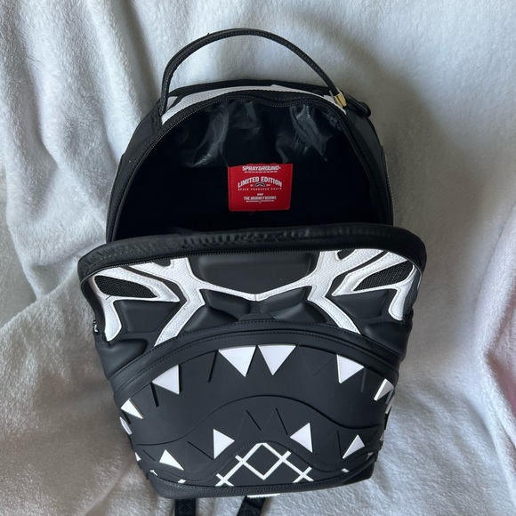 Geometric Black and White Backpack with Tribal Design